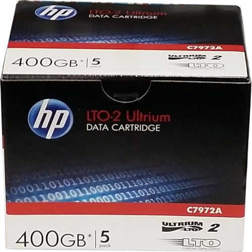 HP C7972A-5PK 200/400GB W/L (LTO2-5PK)