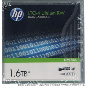 백업테이프 HP LTO4 800GB/1.6TB R/W C7974A 라벨무료