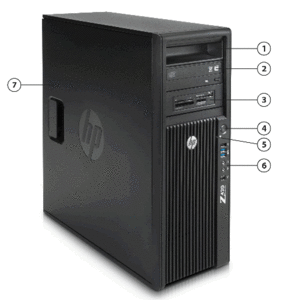 HP z420 E5-1650 6C 3.2GHz 4GB 500GB Multi W7 Workstation 