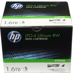 HP LTO4-5pk 800GB/1.6TB R/W C7974A-5pk, With Label