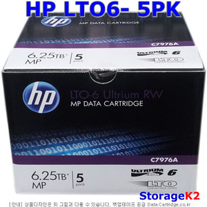 HP LTO6-5pack TAPE 2.5TB/6.25TB C7976A 라벨포함